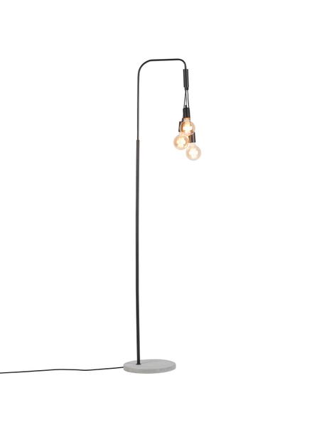 Große Stehlampe Oslo mit Betonfuß, Lampenfuß: Beton, Schwarz, Grau, B 48 x H 190 cm