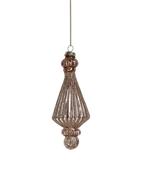 Baumanhänger Baroque, 2 Stück, Glas, Goldfarben, Ø 6  x H 16 cm