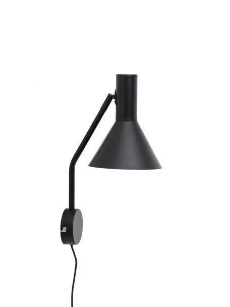 Verstellbare Design Wandleuchte Lyss in Schwarz, Schwarz, T 18 x H 42 cm