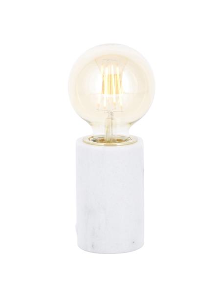 Kleine Tischlampe Siv aus weißem Marmor, Lampenfuß: Marmor, Weißer Marmor, Ø 6 x H 10 cm