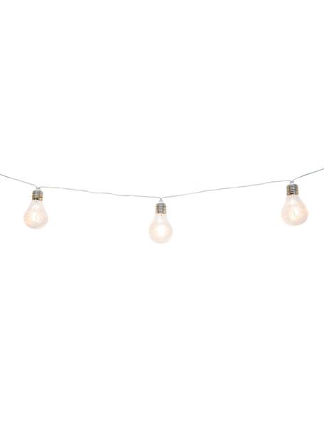 Outdoor LED lichtslinger Stella, 450 cm, 10 lampions, Lampions: kunststof, Transparant, zilverkleurig, zwart, L 450 cm