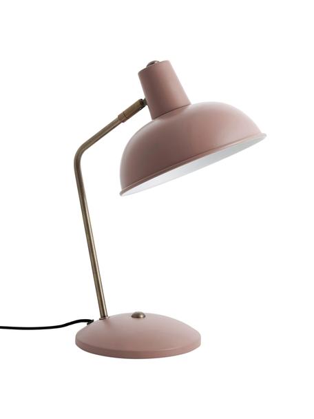 Lámpara de escritorio Hood, estilo retro, Pantalla: metal pintado, Cable: plástico, Rosa, latón, An 20 x Al 38 cm