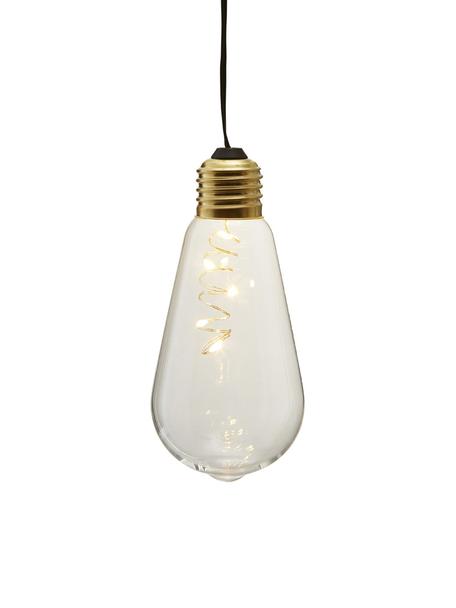 Decoratieve LED lamp Glow, 1 stuk, Lampenkap: glas, Fitting: gecoat metaal, Transparant, Ø 6 x H 13 cm