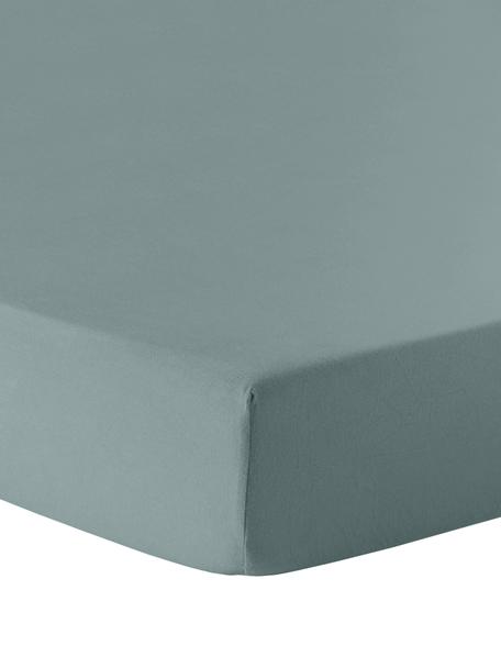 Topper-Spannbettlaken Biba, Flanell, Webart: Flanell Flanell ist ein k, Graugrün, B 90 x L 200 cm, H 15 cm