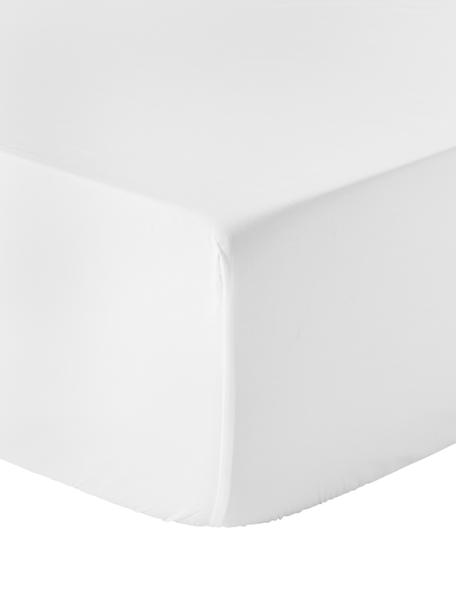 Spannbettlaken Elsie, Baumwollperkal, Webart: Perkal, Weiß, B 90 x L 200 cm, H 25 cm
