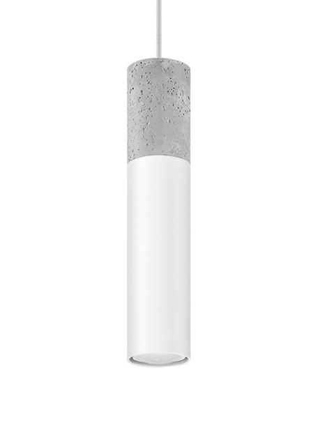 Malé závěsné svítidlo z betonu Edo, Šedá, bílá, Ø 6 cm, V 30 cm