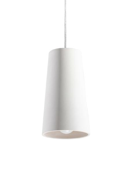 Lámpara de techo pequeña de cerámica Armica, Pantalla: cerámica, Anclaje: metal recubierto, Cable: plástico, Blanco, Ø 16 x Al 28 cm