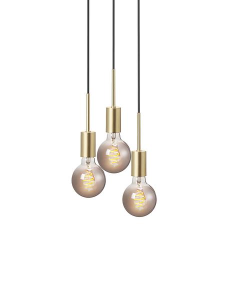 Kleine cluster hanglamp Paco, Fitting: metaal, Baldakijn: metaal, Messingkleurig, Ø 18 x H 17 cm