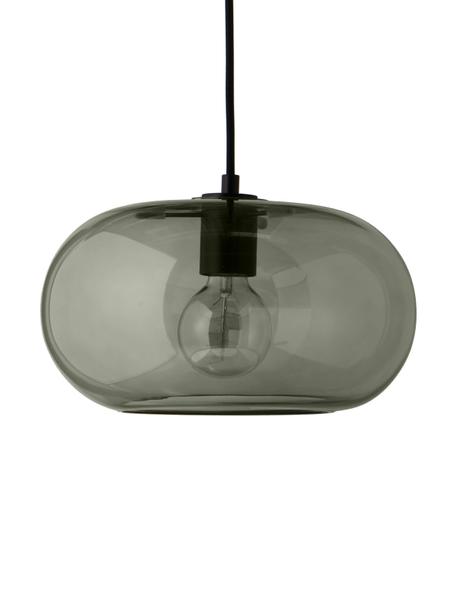 Lámpara de techo de diseño Kobe, Pantalla: vidrio soplado, Cable: cubierto en tela, Verde, transparente, Ø 30 x Al 17 cm