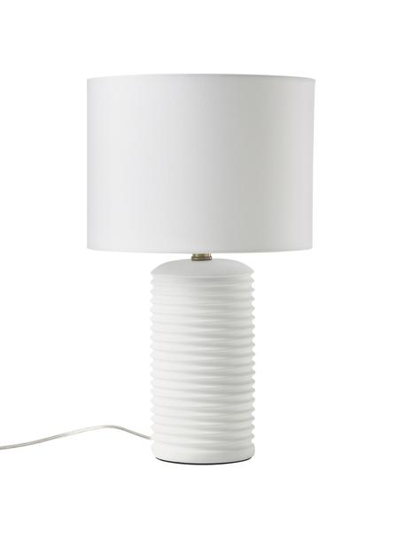 Grande lampe à poser avec socle en céramique Darona, Blanc, Ø 30 x haut. 51 cm