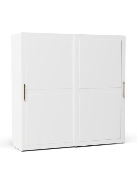 Armario modular Charlotte, 2 puertas correderas (200 cm), diferentes variantes, Estructura: aglomerado con certificad, Blanco, Interior Basic (An 200 x Al 200 cm)