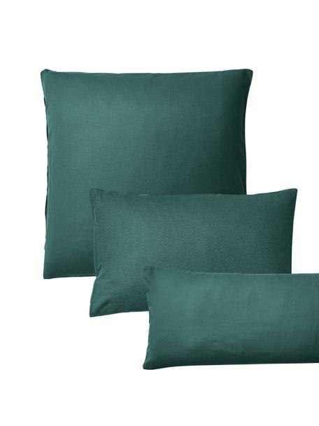 Taie d'oreiller en flanelle Biba, Vert forêt, larg. 50 x long. 70 cm