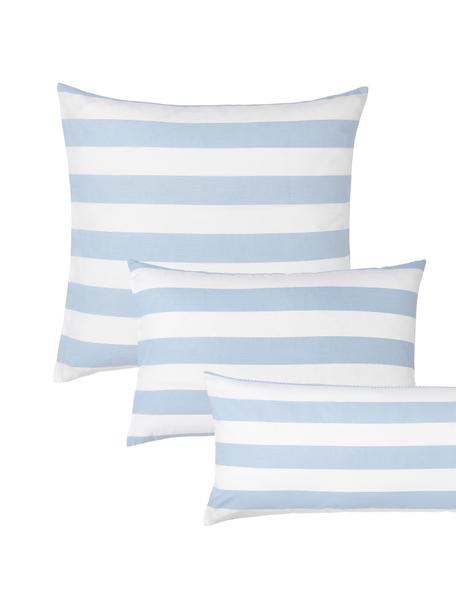 Federa arredo reversibile in cotone a righe azurro/bianco Lorena, Azzurro/bianco, Larg. 50 x Lung. 80 cm