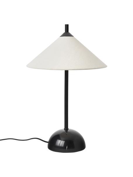 Lámpara de mesa de mármol Vica, Pantalla: tela, Estructura: metal recubierto, Cable: cubierto en tela, Mármol negro, Ø 31 x Al 48 cm