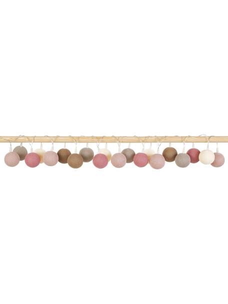 LED lichtslinger Colorain, 378 cm, 20 lampions, Lampions: polyester, WFTO gecertifi, Beige, bruintinten, rozetinten, L 378 cm