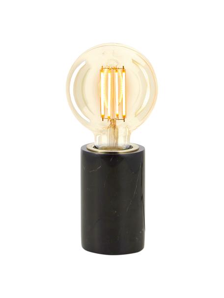 Kleine Tischlampe Siv aus schwarzem Marmor, Lampenfuß: Marmor, Schwarz, marmoriert, Ø 6 x H 10 cm