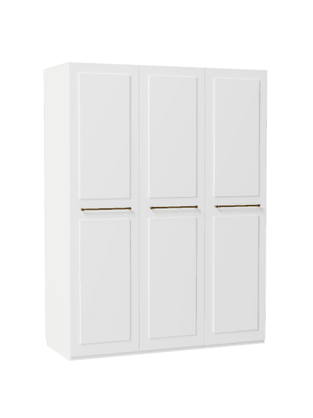 Szafa modułowa Charlotte, 3-drzwiowa, różne warianty, Korpus: płyta wiórowa pokryta mel, Biały, W 200 cm, Basic