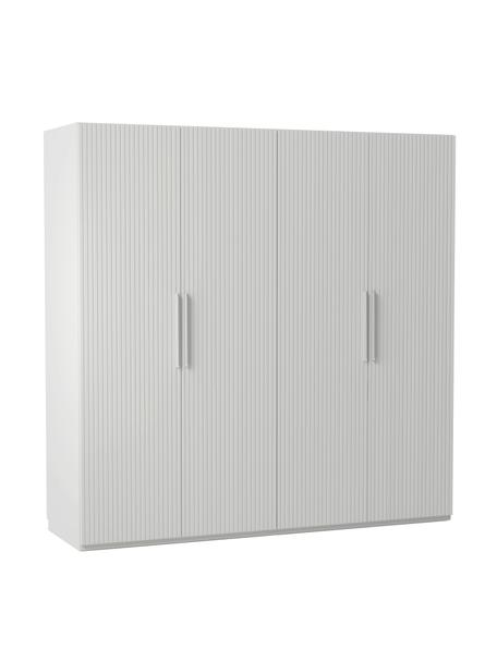 Modularer Drehtürenschrank Simone, 200 cm Breite, mehrere Varianten, Korpus: Spanplatte, FSC-zertifizi, Holz, Grau, Basic Interior, B 200 x H 200 cm