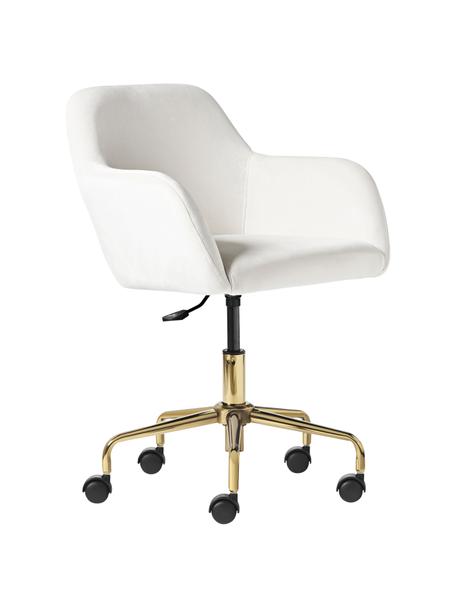 Sametová židle k psacímu stolu Lucie, Krémově bílá, Š 57 cm, H 57 cm