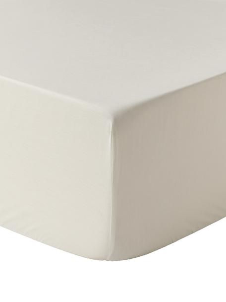 Sábana bajera de percal Elsie, Gris claro, Cama 90 cm (90 x 200 x 25 cm)