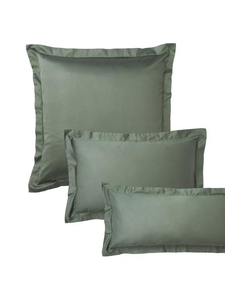 Poszewka na poduszkę z satyny bawełnianej Premium, Zielony, S 40 x D 80 cm