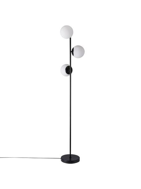 Lampa podłogowa ze szkła opalowego  Lilly, Czarny, biały, Ø 30 x W 150 cm