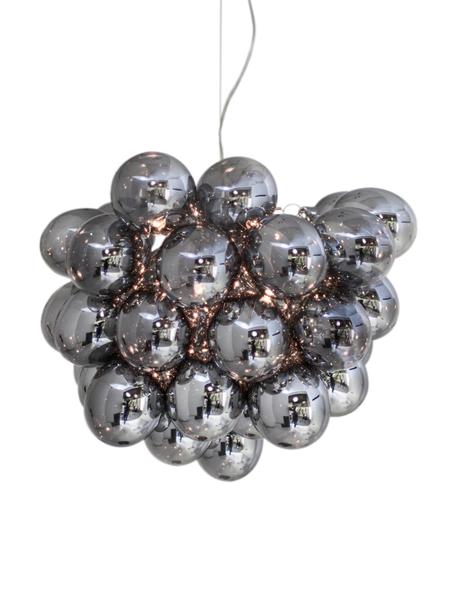 Hanglamp met glazen bollen Gross, Baldakijn: verchroomd nikkel, Chroomkleurig, Ø 50 x H 45 cm