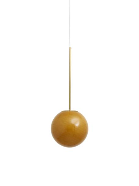Lampa wisząca w kształcie kuli Seth, Odcienie bursztynowego, odcienie złotego, Ø 25 x W 68 cm
