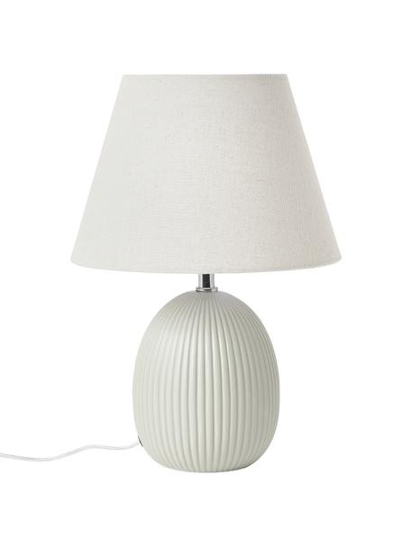 Tafellamp Desto, Lampenkap: linnen (100% polyester), Lampvoet: keramiek, Lichtgrijs, Ø 25 x H 36 cm