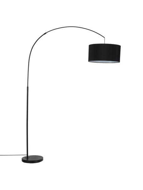 Lámpara arco grande Niels, Pantalla: tela, Cable: cubierto en tela, Negro, negro mate, An 157 x Al 218 cm