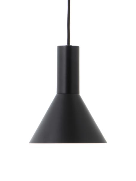 Lámpara de techo pequeña de diseño Lyss, Pantalla: metal recubierto, Anclaje: metal recubierto, Cable: cubierto en tela, Negro, Ø 18 x Al 23 cm