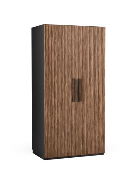 Modulárna šatníková skriňa s otočnými dverami Simone, šírka 100 cm, niekoľko variantov, Vzhľad orechového dreva, čierna, V 200 cm, Basic