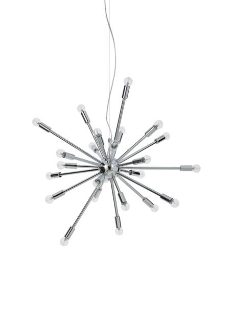 Grote hanglamp Spike, Lampenkap: verchroomd metaal, Baldakijn: verchroomd metaal, Chroomkleurig, Ø 90 cm