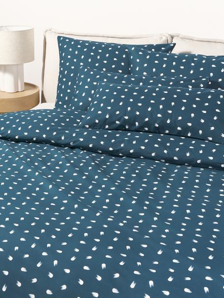 Baumwoll-Bettdeckenbezug Amma mit Tupfen-Muster, Webart: Renforcé Fadendichte 144 , Blau, B 200 x L 200 cm