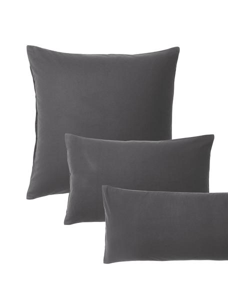 Taie d'oreiller en flanelle Biba, Gris, larg. 50 x long. 70 cm