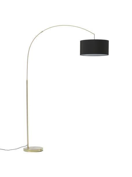 Veľká oblúková lampa Niels, Mosadzné odtiene, čierna, Š 157 x V 218 cm