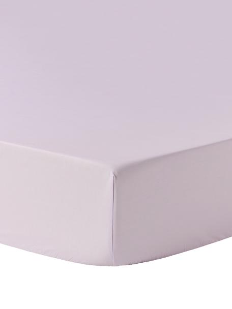 Lenzuolo con angoli topper in cotone percalle Elsie, Lavanda, Larg. 90 x Lung. 200 cm, Alt. 15 cm