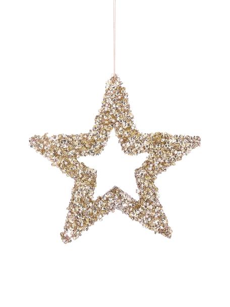 Decoratieve hanger Shining Star, Katoen, Champagnekleurig, B 25 x H 25 cm