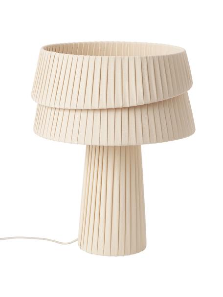Lampada da tavolo con paralume asimmetrico Nyla, Lampada: lino, Beige, Ø 35 x Alt. 44 cm
