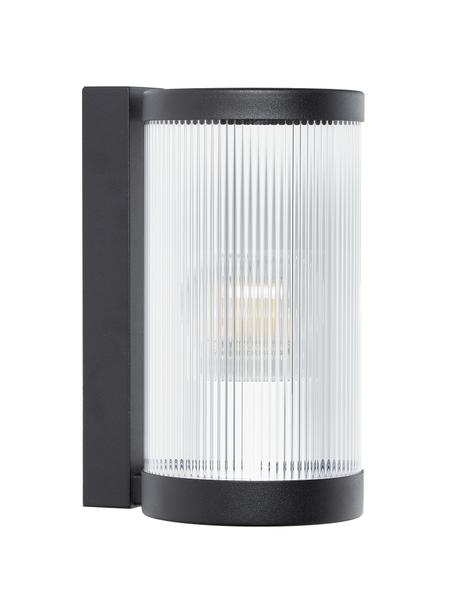Outdoor wandlamp Coupar, Diffuser: kunststof, Zwart, Ø 13 x H 25 cm