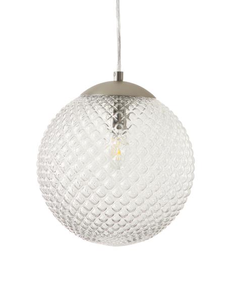 Lampada piccola a sospensione in vetro Lorna, Paralume: vetro, Trasparente, argentato, Ø 25 cm