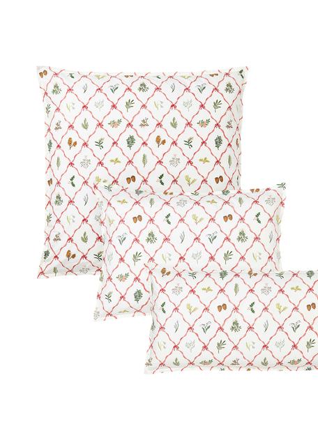 Omkeerbare katoenen perkale kussenhoes Twigs met winterse prints, Weeftechniek: perkal katoen Draaddichth, Meerkleurig, patroon, B 60 x L 70 cm