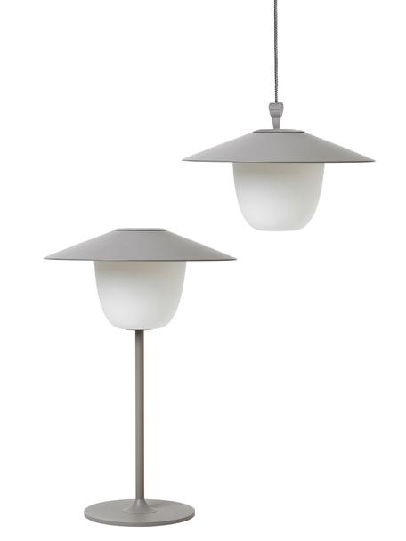 Mobiele dimbare LED outdoor lamp Ani om op te hangen of te zetten, Lampenkap: aluminium, Lampvoet: gecoat aluminium, Grijs, wit, Ø 22 x H 33 cm