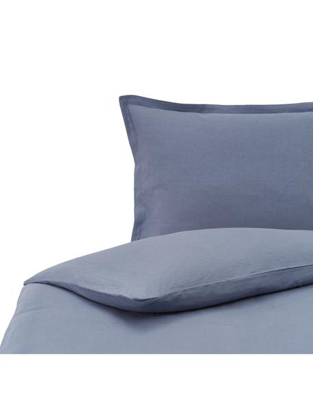 Biancheria da letto in lino lavato blu Nature, Mezzo lino
(52% lino, 48% cotone)

Densità dei fili 108 TC, qualità standard

Il mezzo lino offre una sensazione piacevole e ha un naturale aspetto sgualcito, che viene esaltato dall'effetto stonewash. Assorbe fino al 35% di umidità, si asciuga molto rapidamente e ha un effetto piacevolmente rinfrescante nelle notti d'estate. L'elevata resistenza allo strappo rende il mezzo lino resistente all'abrasione e all'usura, Blu, Larg. 155 x Lung. 200 cm
