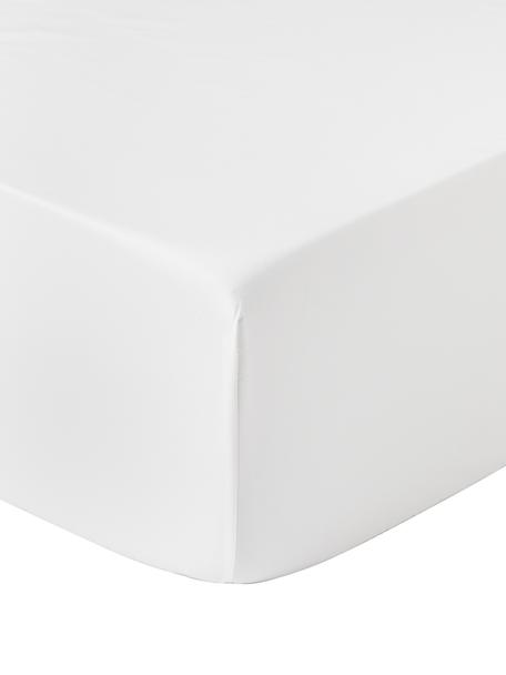 Spannbettlaken Premium, Baumwollsatin, Webart: Satin Fadendichte 400 TC,, Weiß, B 90 x L 200 cm, H 25 cm