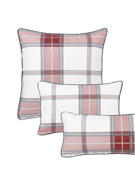 Poszewka na poduszkę z perkalu Scarlet, Czerwony, biały, S 40 x D 80 cm