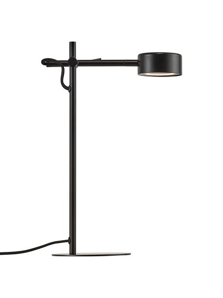 Dimbare LED bureaulamp Clyde, Lampenkap: gecoat metaal, Lampvoet: gecoat metaal, Diffuser: kunststof, Zwart, 15 x 41 cm