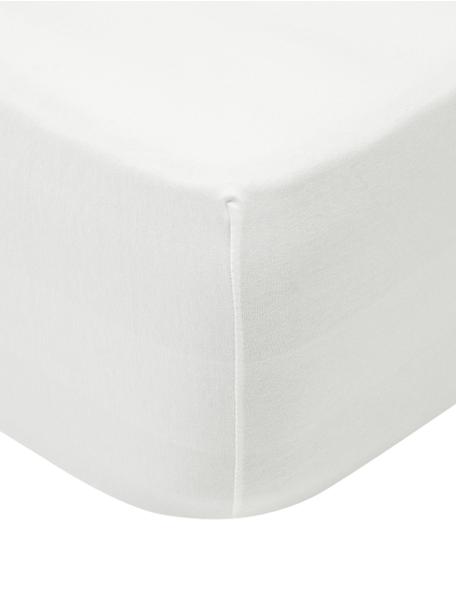 Elastická plachta na topper matrac Lara, 95 % bavlna, 5 % elastan, Krémovobiela, Š 95 x D 200 cm