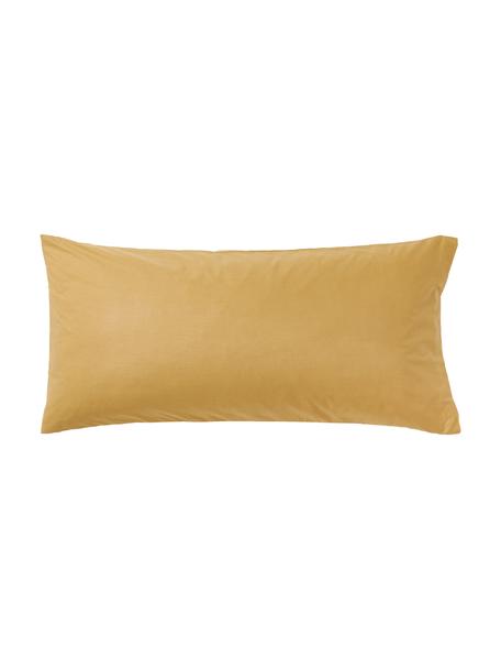 Povlaky na polštáře z bavlněného perkálu Elsie, 2 ks, Hořčičná žlutá, Š 40 cm, D 80 cm