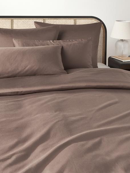 Copripiumino in raso di cotone Comfort, Marrone, Larg. 200 x Lung. 200 cm
